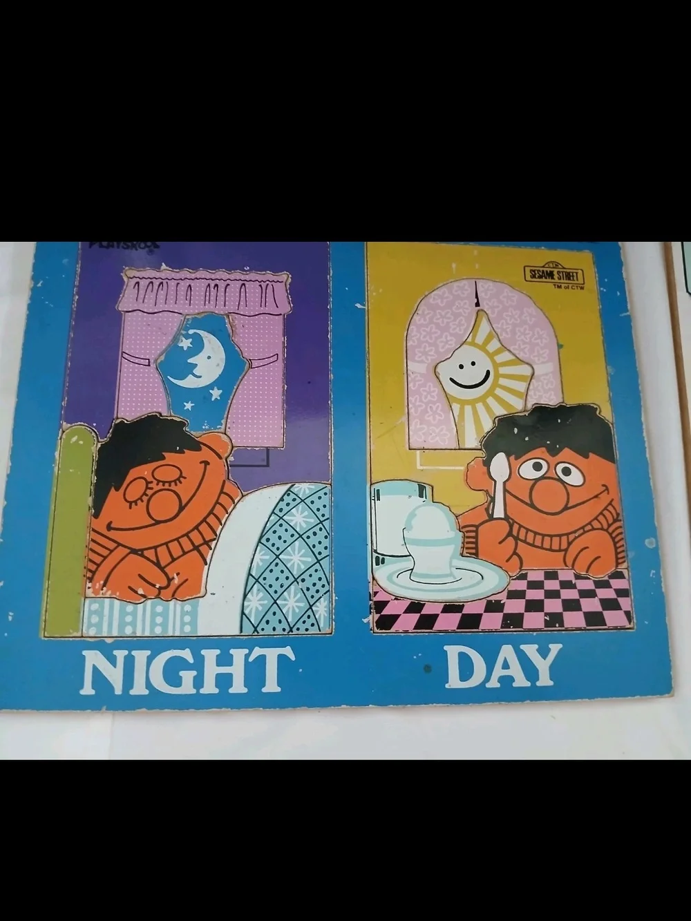 Hasbro Colorful Day & Night and Undersea Wooden Puzzles - Blue, Yellow, Pink